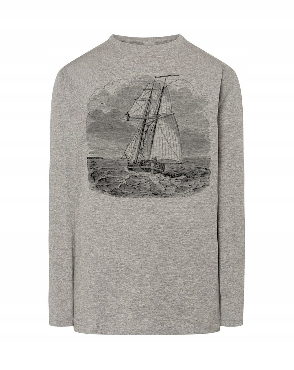 Longsleeve męski nadruk STATEK ŻEGLUGA r.XS