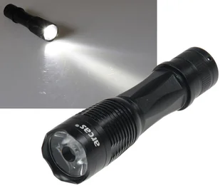 Arcas 307 00034 Latarka ręczna LED czarna (Latarka ręczna, czarna, aluminium, 1 lampa (S), LED, 100 lm) - Latarki - miniaturka - grafika 1