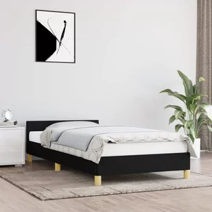 Lumarko Rama łóżka z zagłówkiem, czarna, 80x200 cm, obita tkaniną - Łóżka - miniaturka - grafika 1