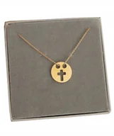 Naszyjniki - Złoty Naszyjnik KÓŁKO KRZYŻYK srebro925 CELEBRYTKA - miniaturka - grafika 1