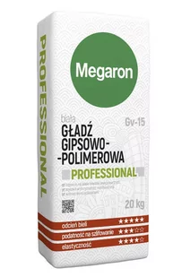 Gładź gipsowo-polimerowa Professional Megaron Gv-15 20 kg, biała - Gipsy i gładzie gipsowe - miniaturka - grafika 1