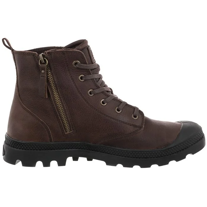 Buty Trapery Męskie Palladium Pampa Z Zamkiem Skórzane 76888-248 Brązowy 40