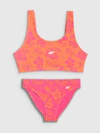 Stroje kąpielowe dla dziewczynek - 4F Kostium kąpielowy dwuczęściowy dziewczęcy - różowy 146/152 (10-12 lat) - miniaturka - grafika 1