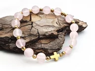 Bransoletki - Bransoletka różaniec na rękę kwarc różowy sakwa - miniaturka - grafika 1