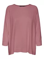 Bluzy damskie - VERO MODA Damska bluza VMNELLIE Glory 3/4 Boxy Blouse GA L/S z dzianiny, Nostalgia Rose, M, Nostalgia Rose, M - miniaturka - grafika 1
