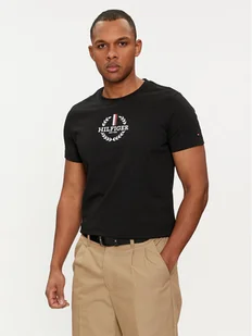 Tommy Hilfiger T-Shirt Global Stripe MW0MW34388 Czarny Regular Fit - Koszulki męskie - miniaturka - grafika 1