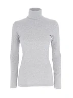 Koszulki i topy damskie - COTONELLA Koszulka w kolorze szarym - miniaturka - grafika 1