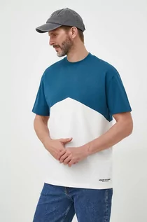 Koszulki męskie - Armani Exchange t-shirt bawełniany kolor turkusowy wzorzysty - grafika 1