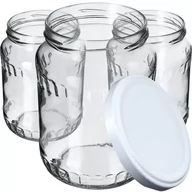 Pojemniki kuchenne - Szklane słoiki Jukka 720ml 64 szt. 82mm + wieczka białe - miniaturka - grafika 1