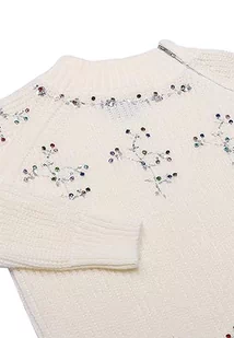 faina Damski sweter z golfem z nieregularnymi nitami i wzorem w romby, wełniany biały, rozmiar XS/S, biały (wollweiss), XL - Swetry damskie - miniaturka - grafika 1