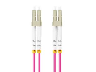 Lanberg, Patchcord światłowodowy mm lc/upc-lc/upc duplex 3.0mm om4 50/125 lszh 0.5m fioletowy lanberg - Pozostałe akcesoria sieciowe - miniaturka - grafika 1