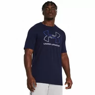Koszulki sportowe męskie - Męski t-shirt z nadrukiem Under Armour UA Foundation Short Sleeve - granatowy - UNDER ARMOUR - miniaturka - grafika 1
