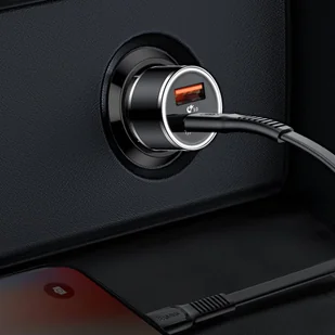 Baseus Small Screw inteligentna ładowarka samochodowa z portami USB Quick Charge 3.0 QC 3.0 i USB-C PD 36W czarny (CAXLD-A01) - Ładowarki samochodowe - miniaturka - grafika 7