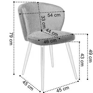 Krzesło Krosby Sztruks grafitowe - Krzesła - miniaturka - grafika 3
