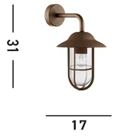 Lampy ogrodowe - Searchlight Kinkiet zewnętrzny Toronto, rdzawy brąz - miniaturka - grafika 1