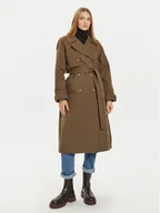 Płaszcze damskie - Pepe Jeans Trencz Bianca PL402446 Zielony Regular Fit - miniaturka - grafika 1