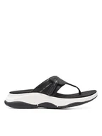 Klapki i japonki damskie - Clarks Skórzane japonki "Wave 2.0" w kolorze czarnym - miniaturka - grafika 1