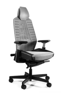 Fotel biurowy, krzesło biurowe Fotel biurowy, ergonomiczny, elastomer, Ronin, czarny, szary - Fotele i krzesła biurowe - miniaturka - grafika 1