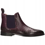 Botki damskie - MELVIN&HAMILTON DAMSKIE BOTKI SKÓRZANE FIOLETOWE 41 6CA - miniaturka - grafika 1