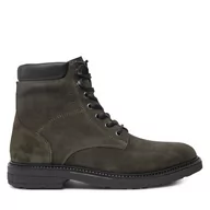 Buty zimowe męskie - Kozaki Tommy Hilfiger Outdoor Suede FM0FM05193 Zielony - miniaturka - grafika 1