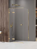 Kabiny prysznicowe - Kabina prysznicowa New Trendy Avexa 80x80 kwadratowa złota lewa EXK-6751 - miniaturka - grafika 1