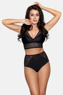 Komplety bielizny - Figi Damskie Z Wysokim Stanem I Koronką Babell Kod 184 Czarne  3Xl - miniaturka - grafika 1