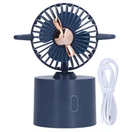 Akcesoria i części AGD - Mały wentylator z głowicą kręcącą, ładowany przez USB, biurkowy, cichy, mini P - miniaturka - grafika 1