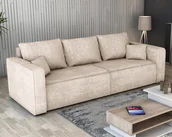 Sofy i kanapy - Kanapa 3-osobowa FIRE tkanina w prążek sztruks funkcja spania pojemnik - miniaturka - grafika 1