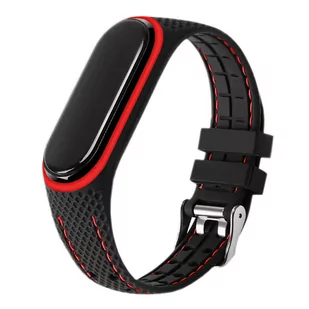 Opaska / Pasek Lifestyle Braders do Xiaomi Mi Band 7 czarno-czerwona - Smartband - miniaturka - grafika 1