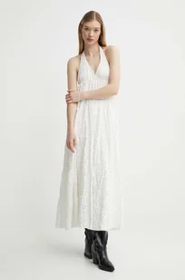 Desigual sukienka TORONTO kolor beżowy maxi rozkloszowana 24SWVK46 - Sukienki - miniaturka - grafika 1