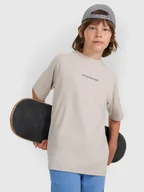 Koszulki dla chłopców - 4F T-shirt oversize z nadrukiem chłopięcy - szary 122 (6-7 lat) - miniaturka - grafika 1