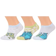 Skarpetki damskie - Disney Potwory i spółka Niebiesko-zielone skarpetki stopki -3 pary, OEKO-TEX 37-42 EU - miniaturka - grafika 1