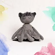 Lalki dla dziewczynek - Kotka Krysia Lniana lalka w sukience - miniaturka - grafika 1