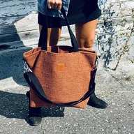 Torebki damskie - Duża torba shopperka Mili Duo - miedziany brąz - miniaturka - grafika 1