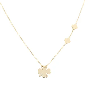 Złoty naszyjnik z stali chirurgicznej koniczynki z cyrkoniami  / AZANA - Naszyjniki - miniaturka - grafika 1