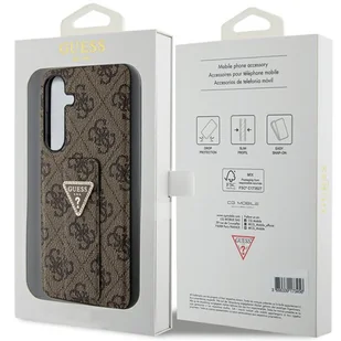 Guess GUHCS24SPGS4TDW S24 S921 brązowy/brown hardcase Grip Stand 4G Triangle Strass - Etui i futerały do telefonów - miniaturka - grafika 8
