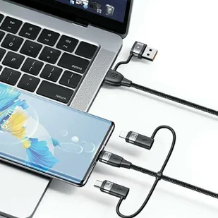 USAMS Kabel U85 2xUSB-C/USB/Micro-USB/ Lightning 6w1 1,2m 100W PD Fast Charge czarny/black SJ645USB01 (US-SJ645) - Kable - miniaturka - grafika 5