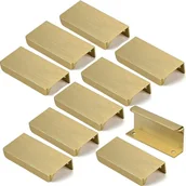 Zawiasy, okucia i inne akcesoria - Komplet 10 złotych uchwytów meblowych - Uchwyt niewidoczny do szafek kuchennych, złoty, wejście 64 mm - miniaturka - grafika 1