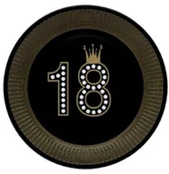 Dekoracje i nakrycia stołu na imprezę - Talerzyki papierowe "18" 8 szt. - miniaturka - grafika 1