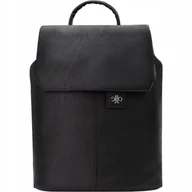 Torebki damskie - Plecak Skórzany Damski Do Pracy Miejski Czarny Wygodny Mocny Skóra Eko - miniaturka - grafika 1