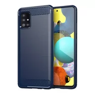 Etui i futerały do telefonów - Carbon Case elastyczne etui pokrowiec Samsung Galaxy A51 5G niebieski - miniaturka - grafika 1