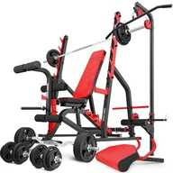 Ławki treningowe - Zestaw Ms37_190Kg_Kier_G Ławka Dwustronna + Stojaki Wielopoziomowe + Prasa Na Nogi + Modlitewnik + Wyciąg + Zestaw Gryfów I Obciążeń Gumowanych - Ma.. - miniaturka - grafika 1