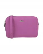 Torebki damskie - Różowa torebka Lacoste, skórzana torba na ramię, Chantaco Piqué - miniaturka - grafika 1