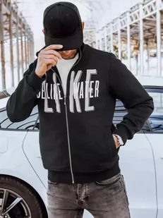 Bluza męska rozpinana z nadrukiem czarna Dstreet BX5413-L - Bluzy męskie - miniaturka - grafika 1