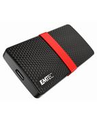 Dyski SSD - Emtec X200 Portable SSD 1TB Solid State Drive (Black / Red, USB 3.2 C (5 Gbit / s)) - miniaturka - grafika 1