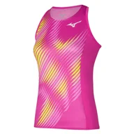 Koszulki sportowe damskie - Damski podkoszulek Mizuno  Printed Tank Fuchsia fedora S - miniaturka - grafika 1