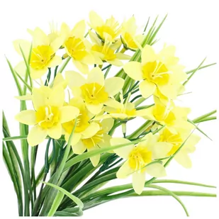 Sztuczne Kwiaty Żonkile Bukiet Żonkili Gałązki Sztuczny Narcyz Na Stroik - Sztuczne kwiaty - miniaturka - grafika 1