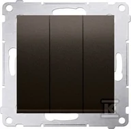 Wyłączniki światła i elektryczne - Kontakt KONTAKT_SIMON Przycisk zwierny potrójny z podświetleniem SIMON 54 Brązowy DP31L.01/46 - miniaturka - grafika 1