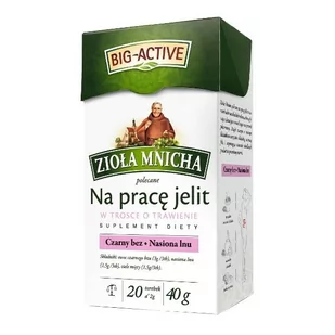 Big-Active Big-Active Zioła Mnicha Na pracę jelit Suplement diety Herbatka ziołowa 40 g (20 torebek) - Zioła - miniaturka - grafika 1