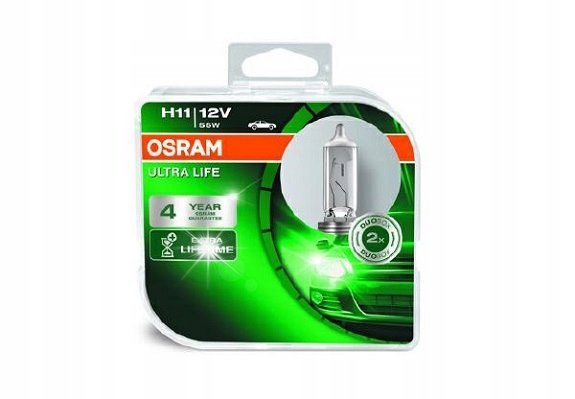 OSRAM 2x Żarówka H11 ULTRA LIFE 4 Lata Gwarancji